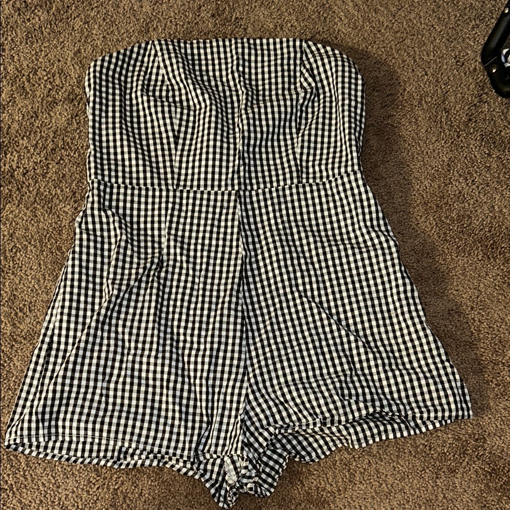 Showpo White Top with Black Gingham Trim